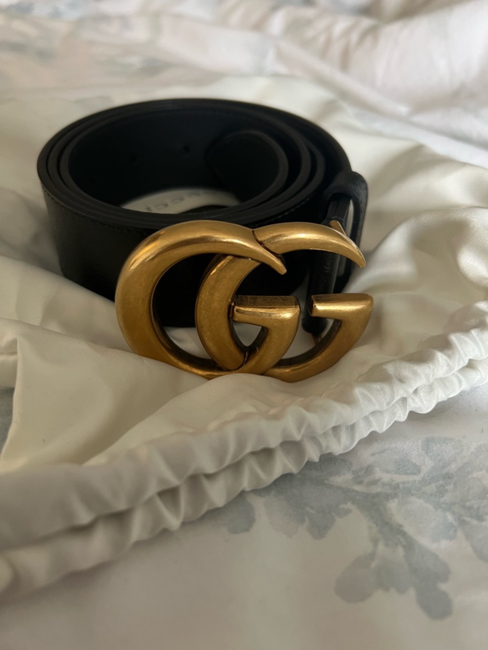 Gucci Marmont Black Leather Belt